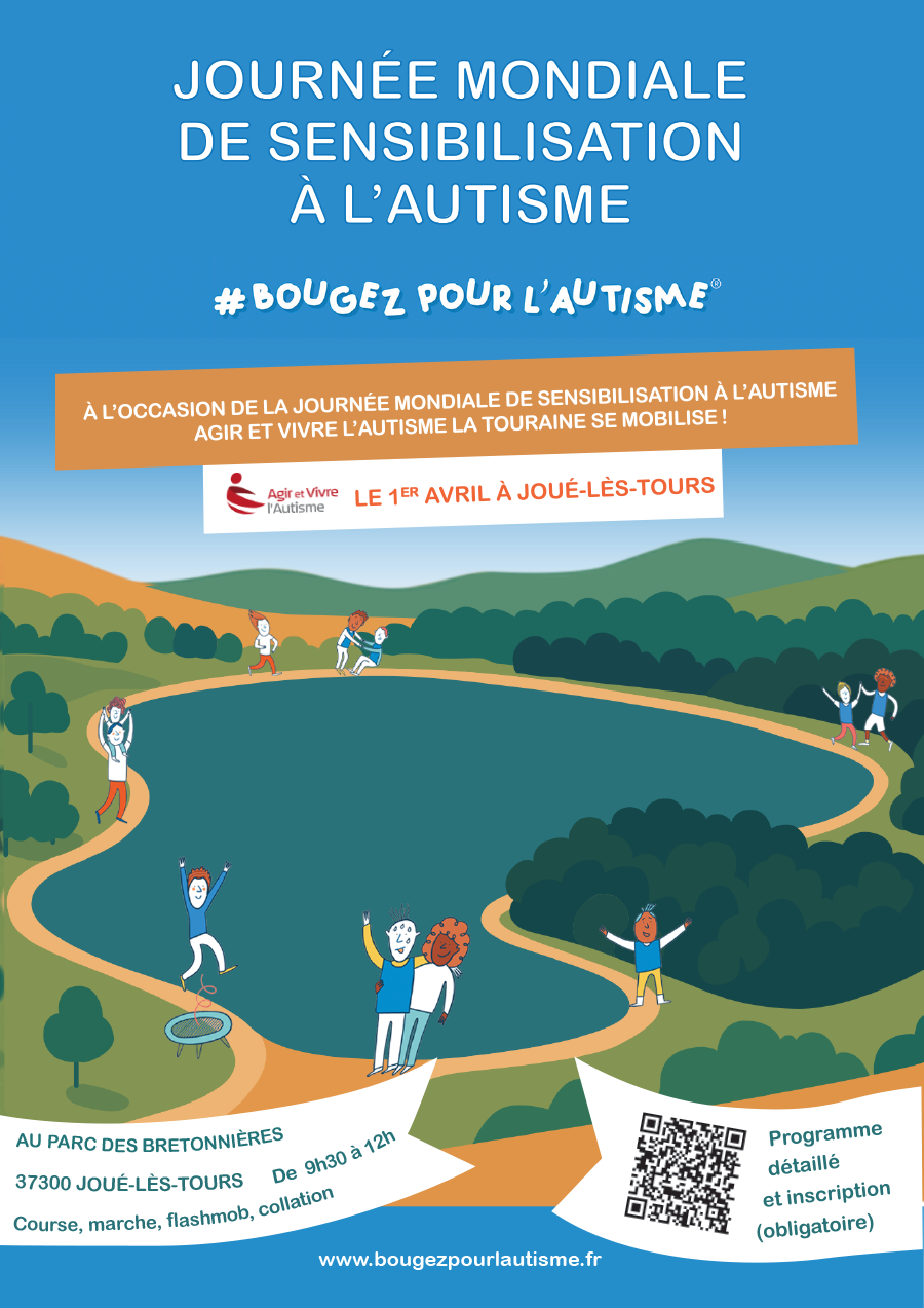 AFFICHE évènement Joué-lés-Tours - Bougez pour l'autisme